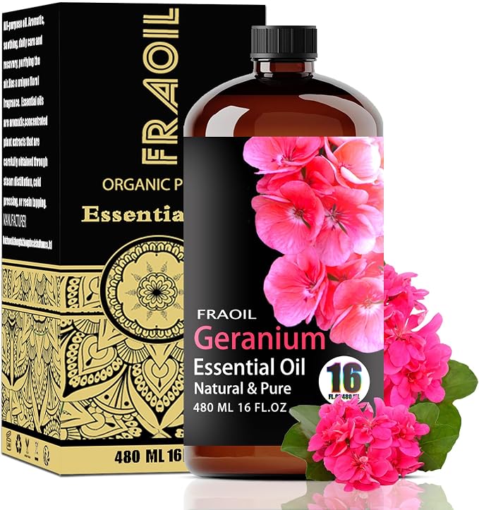 Geranium Essential Oil, Geranium Oil 16 Fl Oz 480 ML by FRAOILESSENTIALOIL