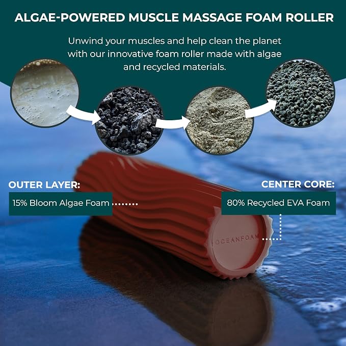 Oceanfoam Ripple Travel Foam Roller Firm Mini Foam Roller - Image 7