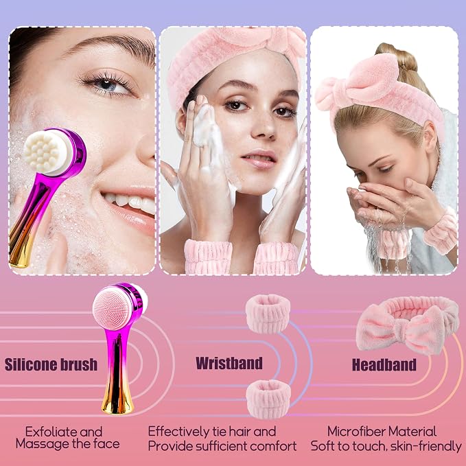 Facial Cleansing Brush 2 in 1Double-Sided Facial Cleaning Brush - Image 2
