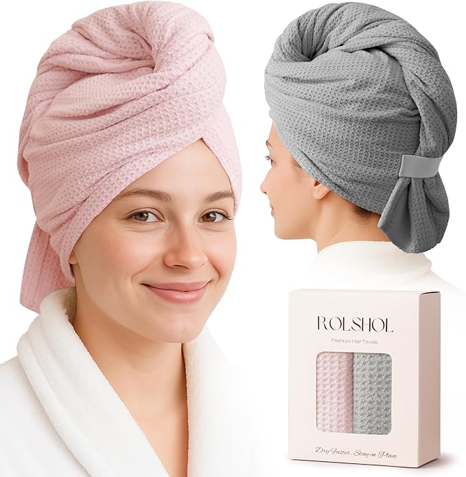 ROLSHOL 2 Pack Microfiber Hair Towel Wrap by ROLSHOL