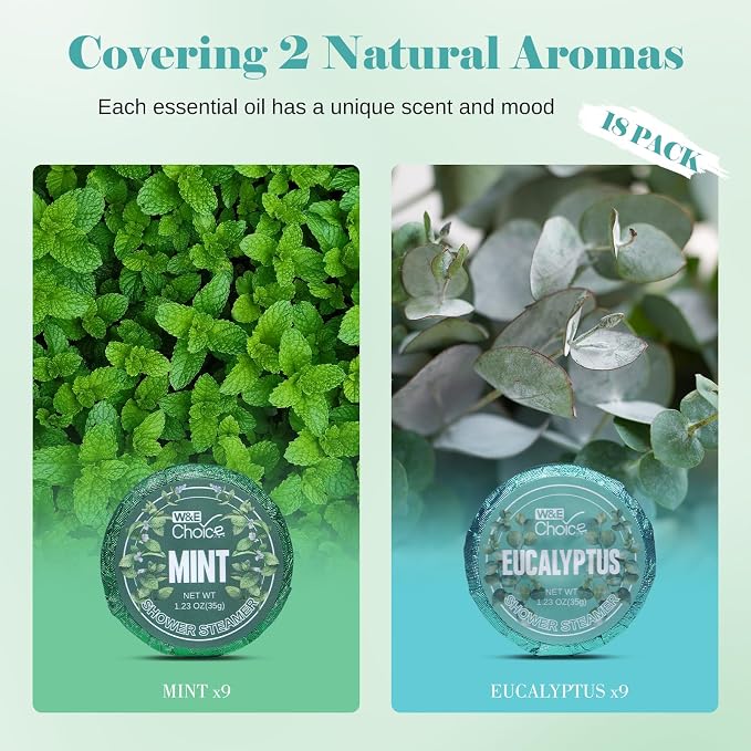 W&E Choice Shower Steamers Aromatherapy 18 Counts, Christmas Gifts - Image 2