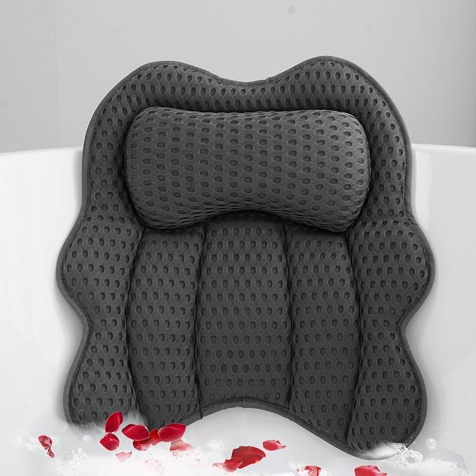 Bath Pillow for Tub, 4D Air Mesh Breathable Fabric, Soft Supportive Bathtub - Image 5