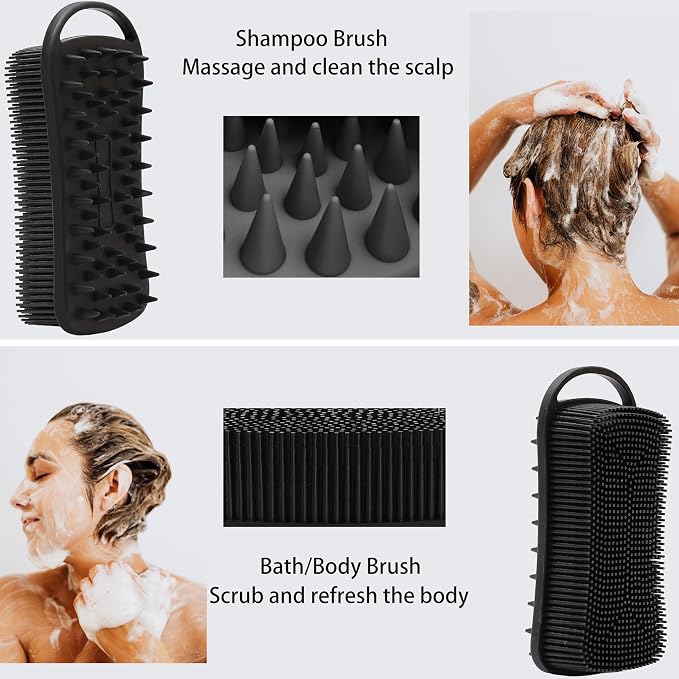 2 PC Silicone Body Scrubber, 2 in 1 Exfoliating Shower Bath Scrubber, Soft - Image 9