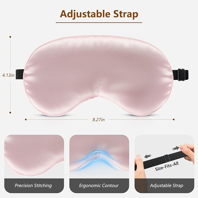 Sleep Mask Silk Eye Mask for Men Sleeping Mask, Adjustable Elastic Strap for - Image 6