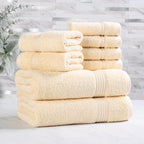 Superior Egyptian Cotton 8-Piece Towel Set, Guest Bath Decor Essentials by SUPERIOR