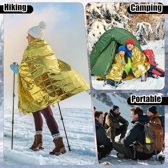 300 Pcs Emergency Blanket and Sock Bulk, Emergency Thermal Space Blankets - Image 6