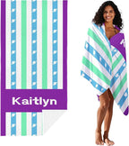 JML Custom Beach Towel with Name, Personalized Microfiber Beach Towel with Name - Image 2