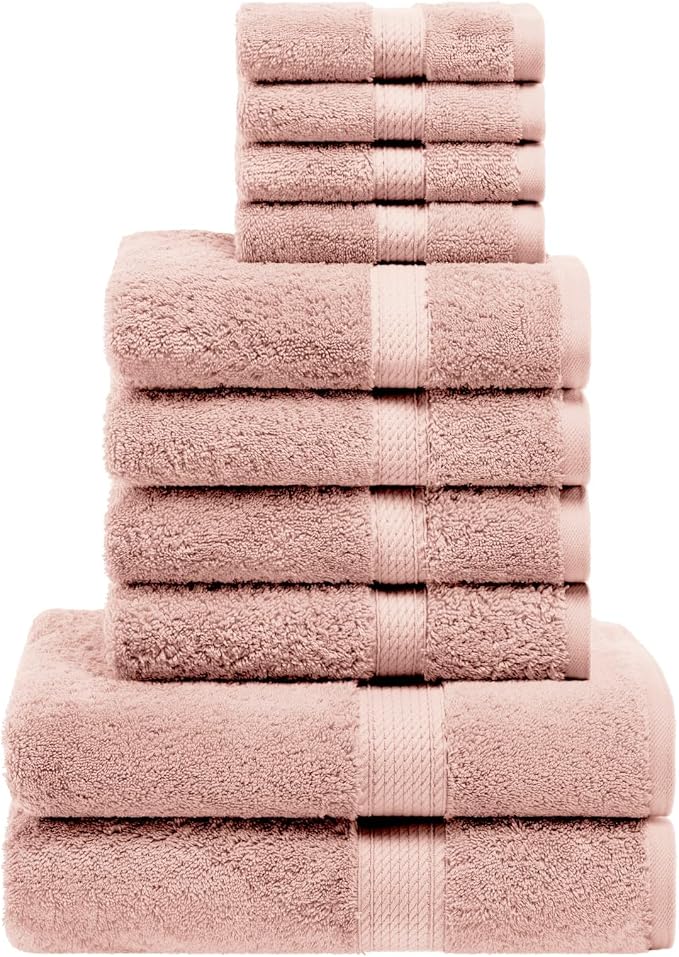 Superior Egyptian Cotton Pile 10-Piece Towel Set, Includes 2 Bath, 4 Hand - Image 2