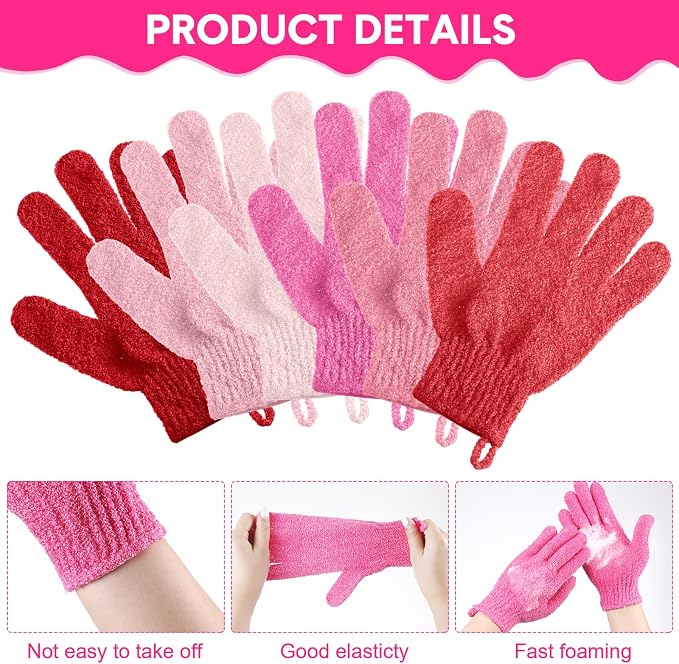 Cuffbow 90 Pcs 45 Pairs Exfoliating Double Sided Bath Gloves - Image 3