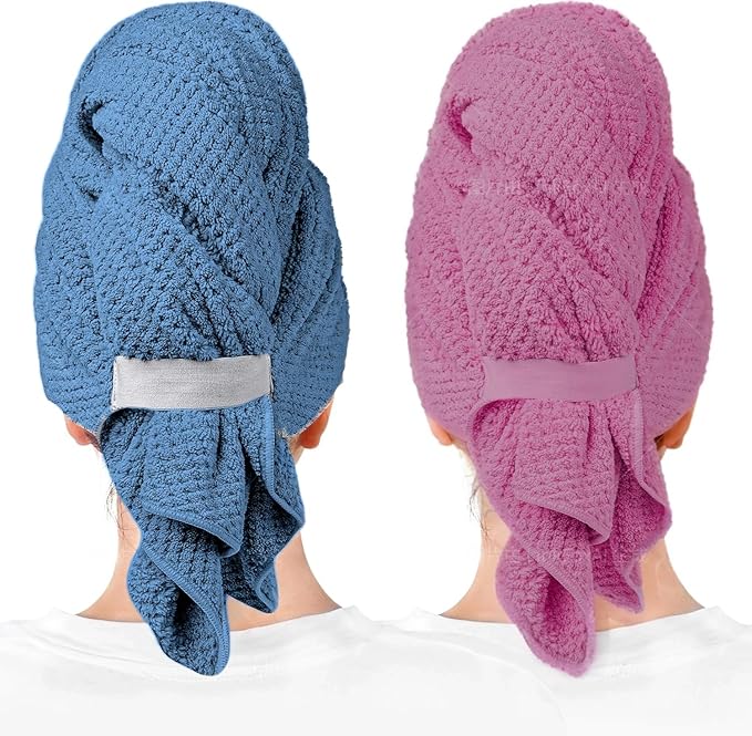 2-Pack Women's Microfiber Hair Towel Wrap by YHPDYL