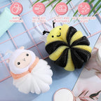 Nuenen 2 Pcs Bath Loofahs Kids Toddler Cute Cartoon Bath Sponges Loofah Pouf - Image 6