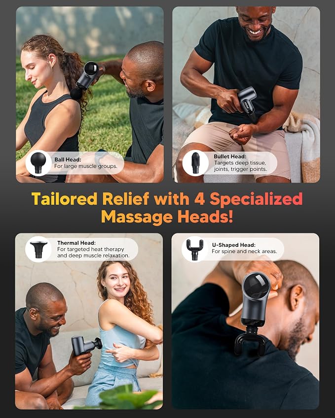 arboleaf Mini Massage Gun with Heat, Percussion Muscle Massager - Image 4