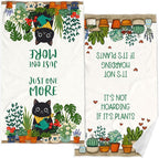 Accnicc 2 Pack Black Cat Bathroom Hand Towels Decorative Potted Plants Dish by Accnicc