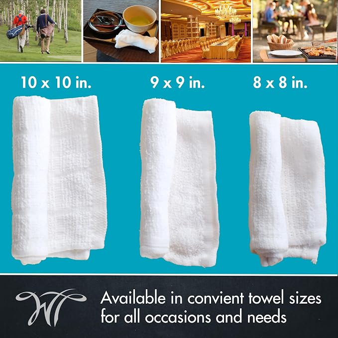 White Towel Services 8" x 8" inch Moist Cotton Towel Individually Wrapped - Image 8