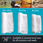 White Towel Services 8" x 8" inch Moist Cotton Towel Individually Wrapped - Image 8