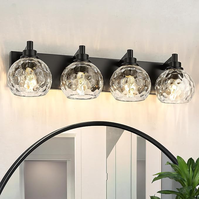 Bathroom Light Fixtures Over Mirror, 4-Light Modern Sconces Wall Lighting by Metwet