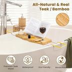 Bamboo Bathtub Tray Expandable Bathroom Tray - Image 4