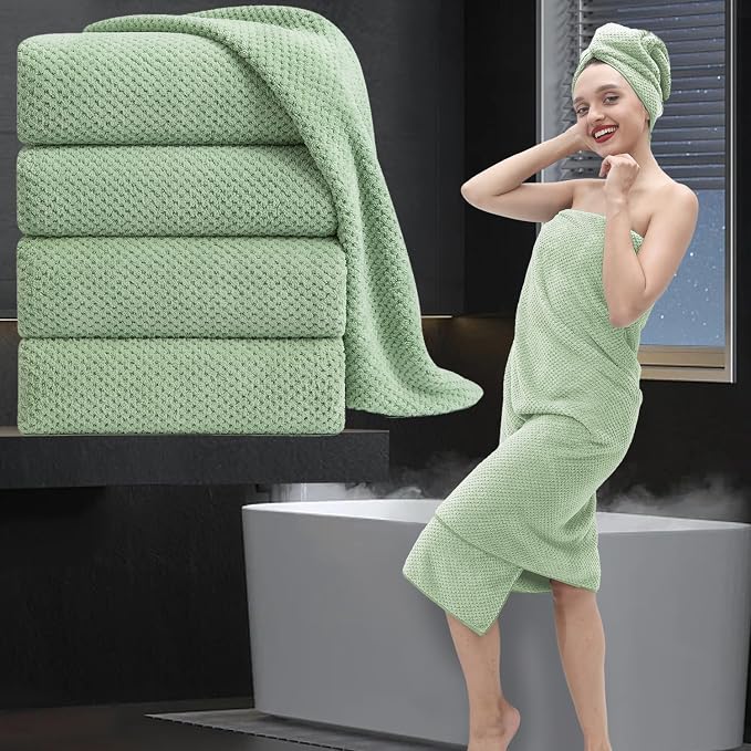 Extra Large Bath Towel Set of 4, Oversized Bath Sheet Super Soft Highly by MAGGEA