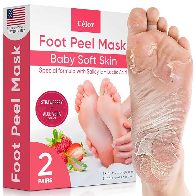 Foot Peel Mask - Foot Mask for Baby Soft Skin - Remove Dead Skin, Cracked Feet by C%C3%89LOR