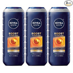 NIVEA MEN Boost Body Wash, Citrus Scent and Caffeine Enriched, 3-in-1 Men's by NIVEAMen