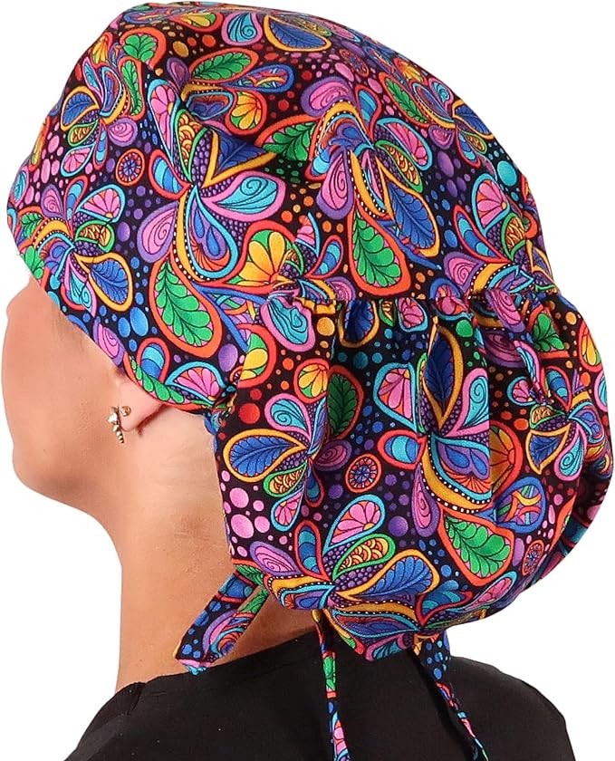 Sparkling EARTH Big Hair Ponytail Classic Surgical Style Scrub Working Cap - Image 4