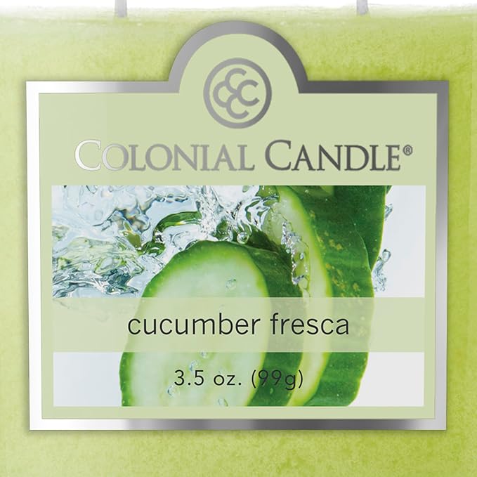 Colonial Candle Cucumber Fresca Scented Jar Candle, 2 Wick, 3.5 oz, Mottled Wax - Image 6