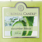 Colonial Candle Cucumber Fresca Scented Jar Candle, 2 Wick, 3.5 oz, Mottled Wax - Image 6