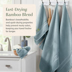Springtree Home Luxury Bamboo Rayon Bath Towel Set of 4 | 35% Bamboo Rayon - Image 4