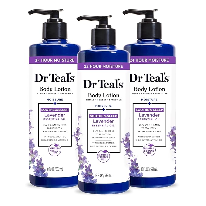 Dr Teal's 24 Hour Moisture+ Body Lotion, Lavender Essential Oil, 18 fl oz by DrTeals