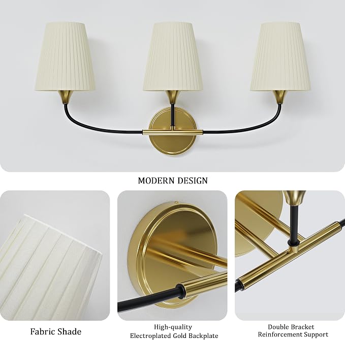 Bathroom Light Fixtures Over Mirror, 3 Light Vanity Light - Image 6
