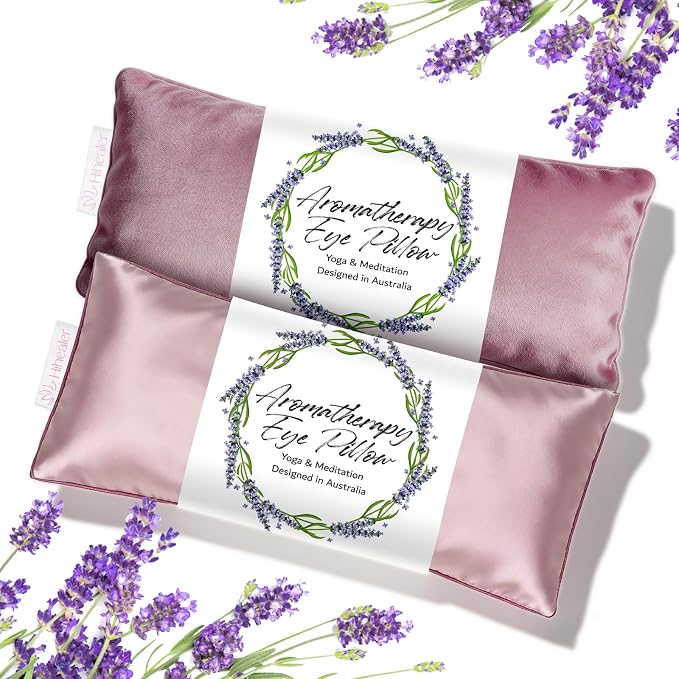 Weighted Eye Mask for Sleep, Meditation, Lavender Eye Pillow Heated for Headache by HIhealer
