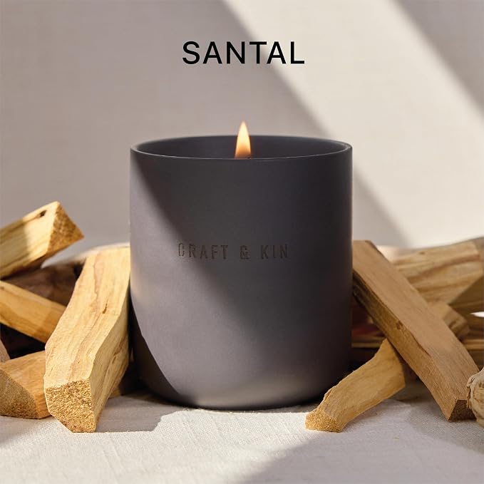 Earthenware Soy Candle in Santal Woods by Craft & Kin - Image 2