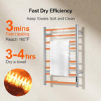 Towel Warmer Bathroom Wall Mounted Drying Rack Plug-in Electric Heated Towel - Image 5