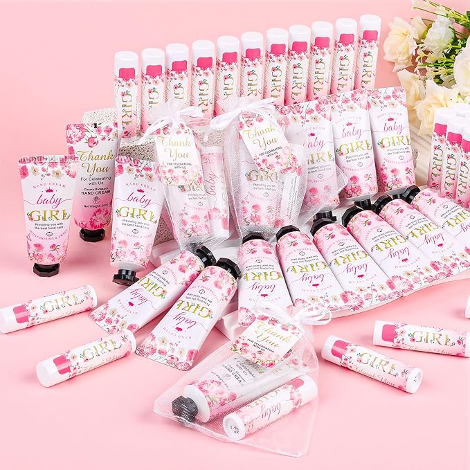 VISCOO 45 Sets Baby Shower Hand Cream and Lip Balm Gifts, Baby Shower Party - Image 5