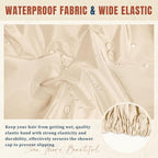 Reusable Shower Cap for Women, Large Waterproof Shower Bonnet - Image 6