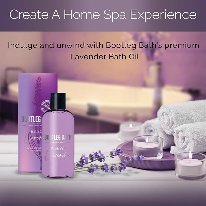 Lavender Bath Oil with Marula, and Jojoba Oils, Chamomile Extract, and 100% - Image 7