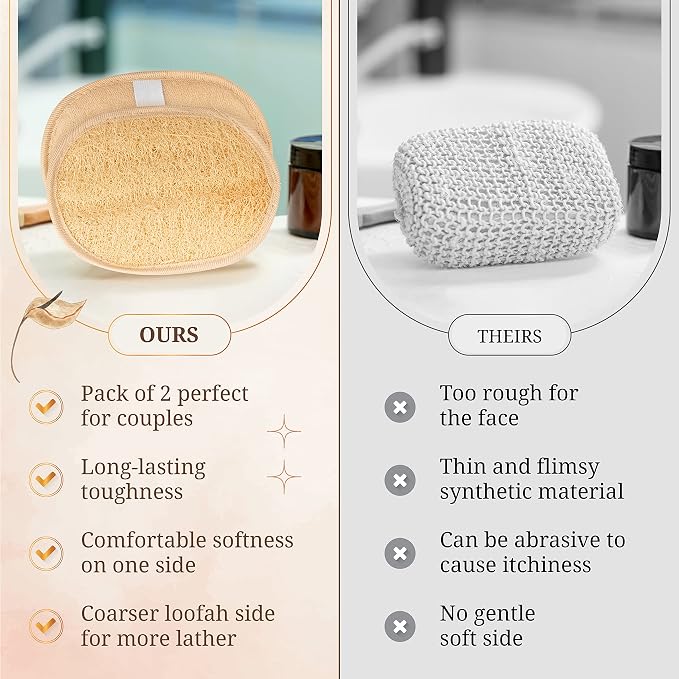CraftsOfEgypt Egyptian Natural Loofah Body Scrubber Pads, Double Sided Luffa - Image 5