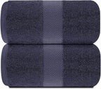White Classic Luxury Soft Navy Bath Sheet Towels - Image 2