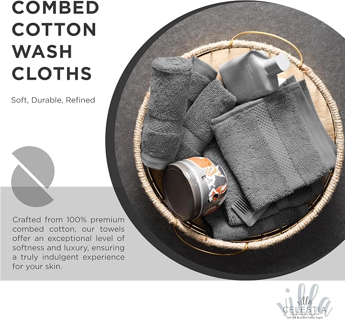 100% Cotton Wash Cloth for face & Body Set of 6, Sustainable, Highly Absorbent - Image 2