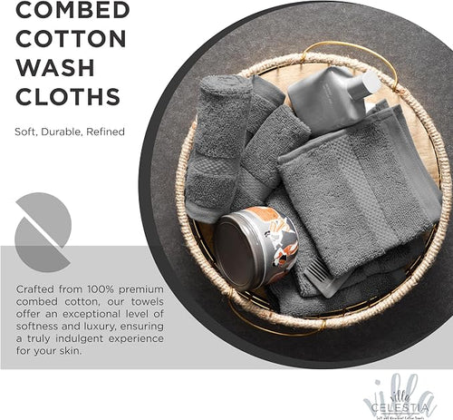 100% Cotton Wash Cloth for face & Body Set of 12, Sustainable, Highly Absorbent - Image 2