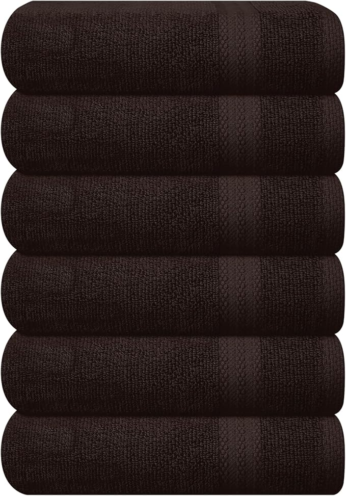 GLAMBURG Ultra Soft 6-Piece Hand Towel Set 16x28-100% Ringspun Cotton by GLAMBURG