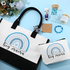 7 Sets Boy Mother Gifts for New Mom Gifts Tote Bag Makeup Bag Candle Bracelet - Image 5