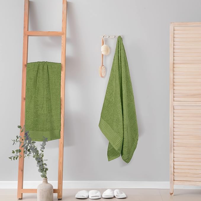 GLAMBURG 100% Cotton 2 Pack Oversized Bath Towel Set 28x55 Inches, Ultra Soft - Image 4