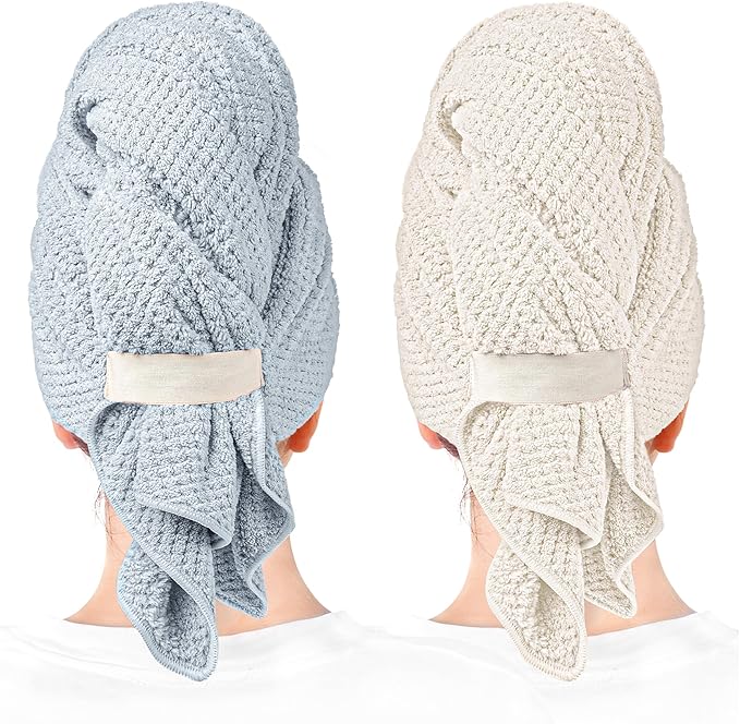 ROLSHOL 2 Packs Large Microfiber Hair Towels by ROLSHOL