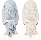 ROLSHOL 2 Packs Large Microfiber Hair Towels by ROLSHOL
