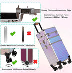 3 in 1 Rolling Makeup Train Case Professional Large Cosmetic Trolley - Image 8