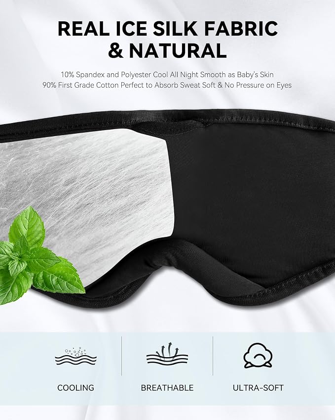 MUSICOZY Sleep Headphones Bluetooth 5.4 Headband Sleeping Eye Mask - Image 2