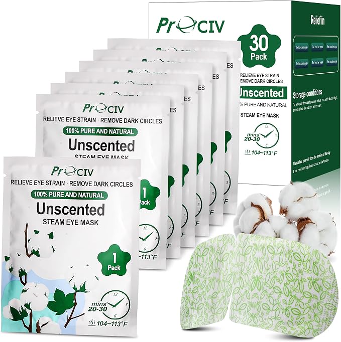 30PCS Steam Eye Masks for Dry Eyes & Fatigue Relief, Self-Heating Eye Mask for - Image 8
