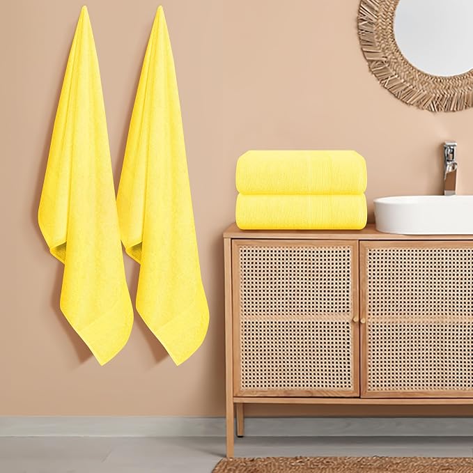Belizzi Home 4 Pack Bath Towel Set 27x54, 100% Ring Spun Cotton, Ultra Soft - Image 3