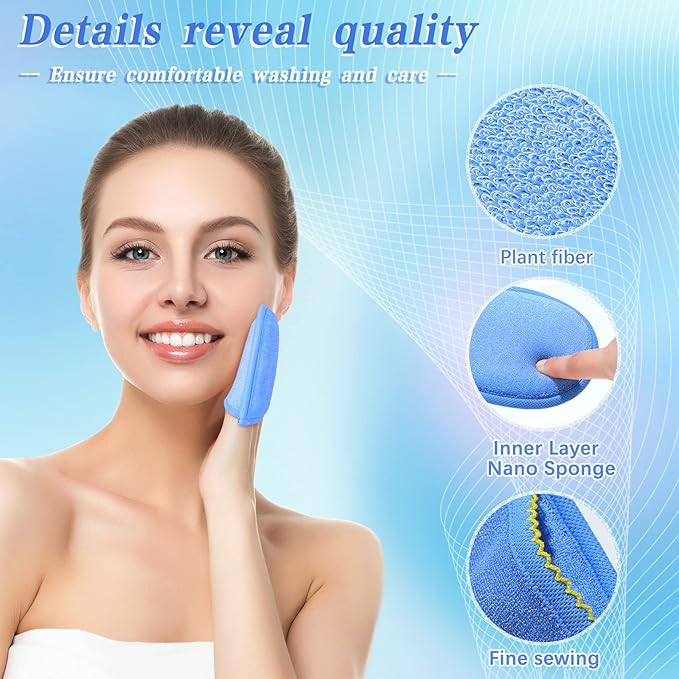Frienda 4 Pcs Exfoliating Gloves Facial Scrub Mitts Exfoliator Scrubber - Image 4